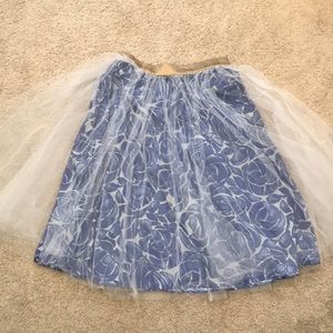 Anthropologie Print + Tulle Skirt